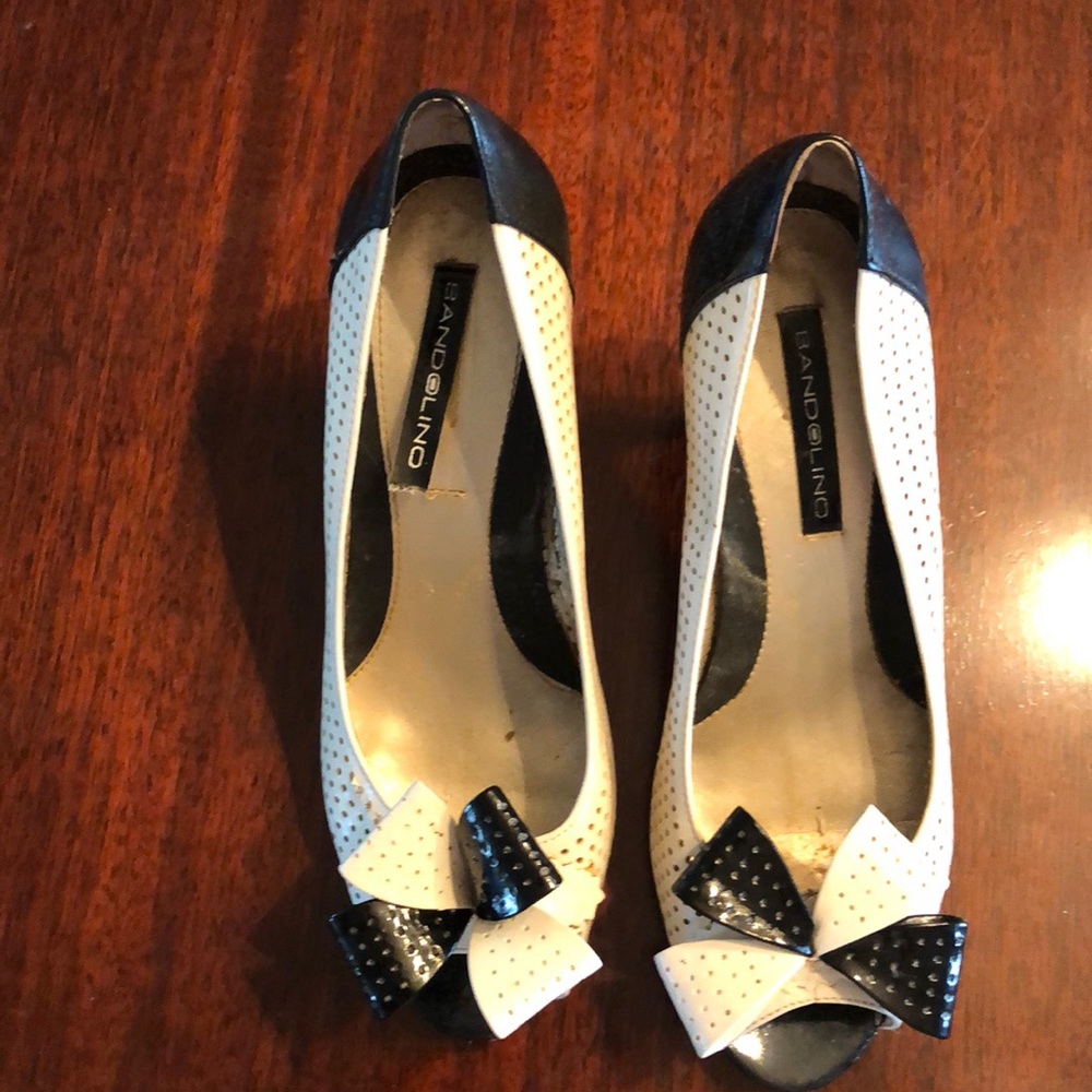 Bandolino’s high heels. Cream and black